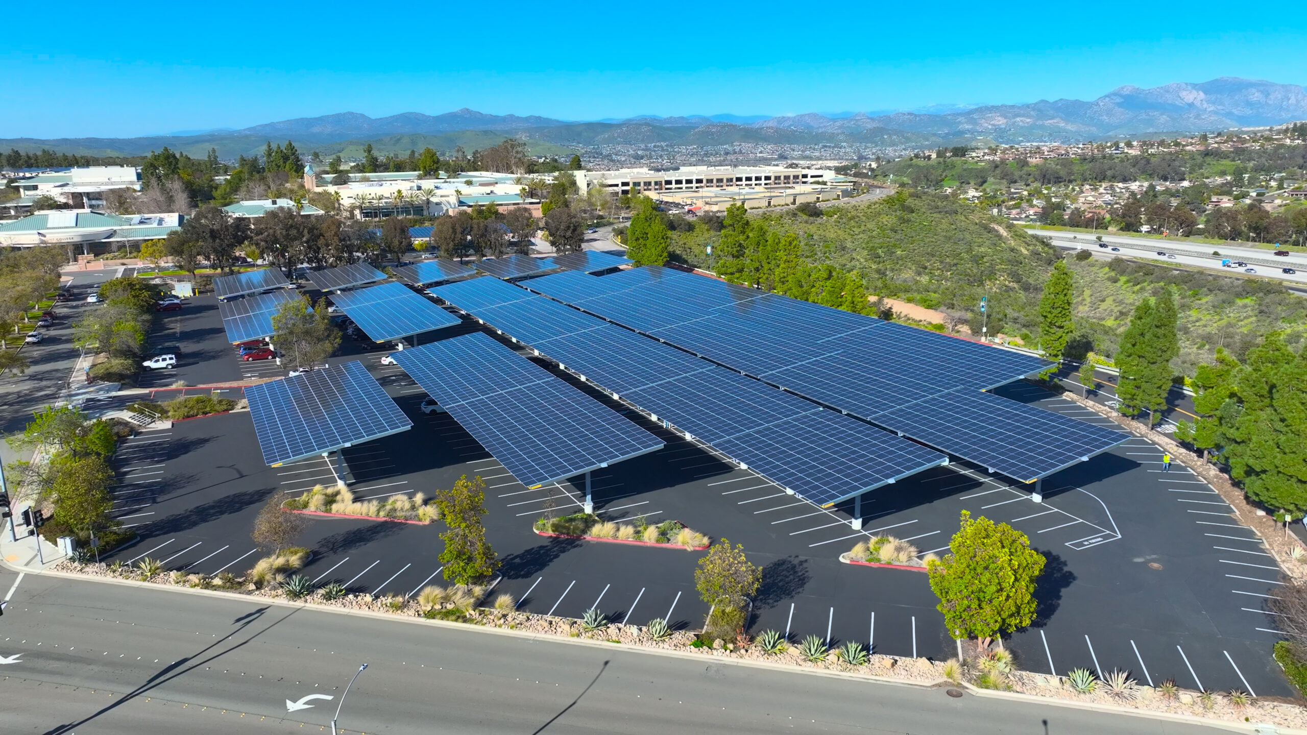 Carport of solar panels at Grossmont college