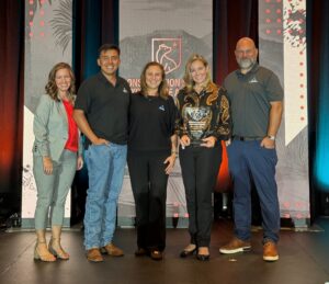 Teichert staff posing with 2026 AGC of California Construction Safety Excellence Award