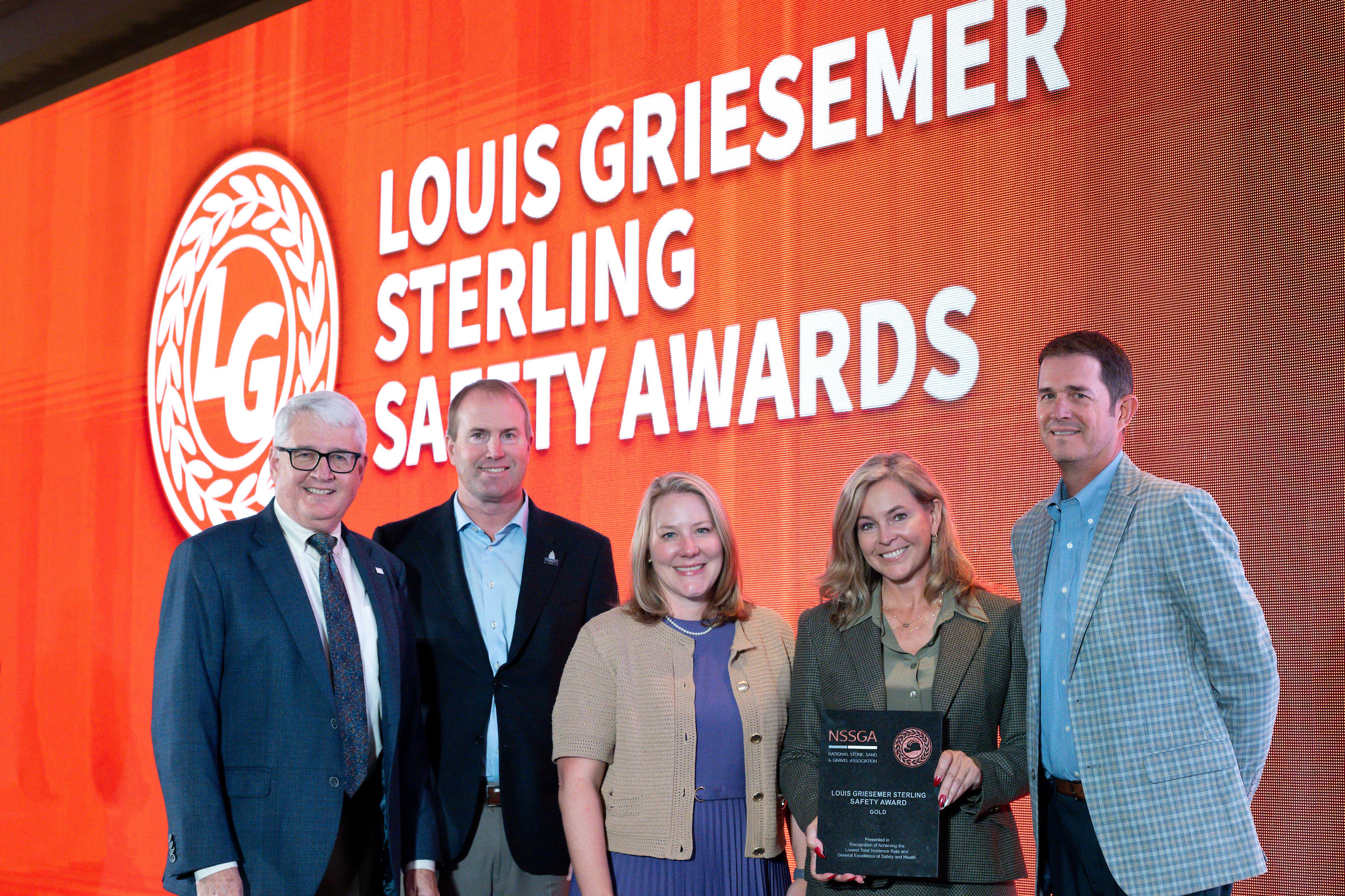 Group receives the Louis Griesemer Sterling Safety Award. NSSGA Gold award for safety.